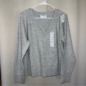 Old Navy - Women’s So Soft Gray V-Neck Sweater